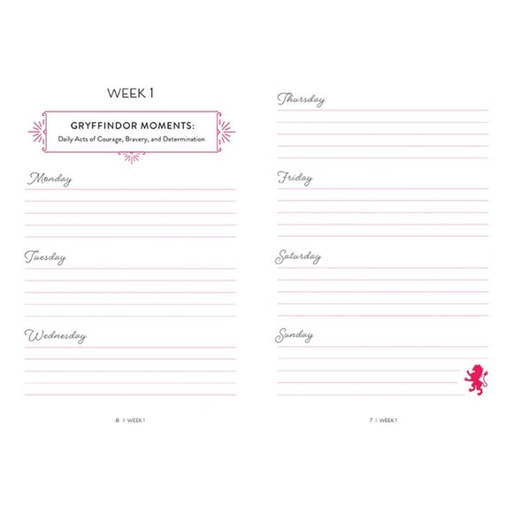 Harry Potter Courage Guided Gryffindor Journal with Wand Pen and Pencil Broom - Picture 5 of 8